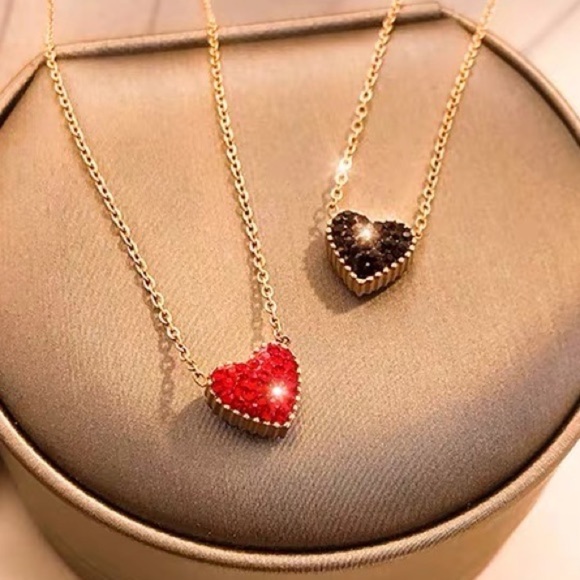 💎❤️ BOGO‼️❤️ heart shaped necklace rose gold plated titanium valentine - Picture 5 of 6